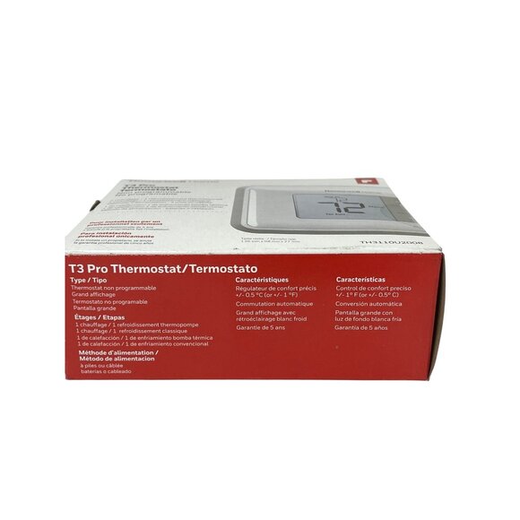 NEW Honeywell Home T3 Pro Non-Programmable Thermostat 1 Heat 1 Cool Sealed Box - Picture 5 of 6